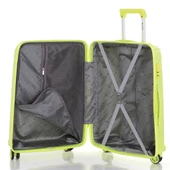 MÇS Bavul Büyük ve Orta 2li Set Kırılmaz Silikon Valiz V305 AçıkSarı - 5