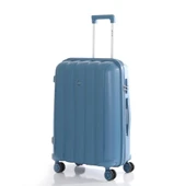 MÇS Bavul Büyük ve Orta 2li Set Kırılmaz Silikon Valiz V305 SkyBlue thumbnail 7