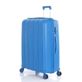 MÇS Bavul Büyük ve Orta 2li Set Kırılmaz Silikon Valiz V305 SaksMavi - 2