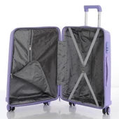 MÇS Bavul Büyük ve Orta 2li Set Kırılmaz Silikon Valiz V305 Lila thumbnail 5