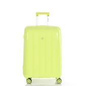 MÇS Bavul Büyük ve Orta 2li Set Kırılmaz Silikon Valiz V305 AçıkSarı - 6