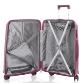 MÇS Bavul Büyük ve Orta 2li Set Kırılmaz Silikon Valiz V305 Mürdüm thumbnail 3