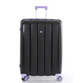 MÇS Bavul Büyük ve Orta 2li Set Kırılmaz Silikon Valiz V305 Siyah/Lila thumbnail 2