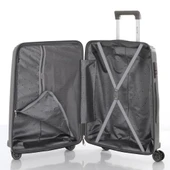 MÇS Bavul Büyük ve Orta 2li Set Kırılmaz Silikon Valiz V305 Gri - 3