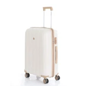 MÇS Bavul Büyük ve Orta 2li Set Kırılmaz Silikon Valiz V305 Kemik/Şampanya thumbnail 7