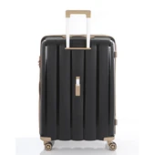 MÇS Bavul Büyük ve Orta 2li Set Kırılmaz Silikon Valiz V305 Siyah/Şampanya thumbnail 3