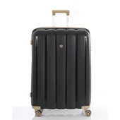 MÇS Bavul Büyük ve Orta 2li Set Kırılmaz Silikon Valiz V305 Siyah/Şampanya thumbnail 2