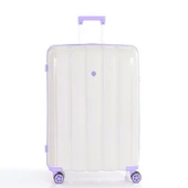 MÇS Bavul Büyük ve Orta 2li Set Kırılmaz Silikon Valiz V305 Kemik/Lila thumbnail 2