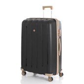 MÇS Bavul Büyük ve Orta 2li Set Kırılmaz Silikon Valiz V305 Siyah/Şampanya thumbnail 5