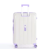 MÇS Bavul Büyük ve Orta 2li Set Kırılmaz Silikon Valiz V305 Kemik/Lila thumbnail 5