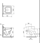 Bocchi  Scala Asma Klozet, Yavaş Kapanan Kapak 1080-005-0128 Parlak Siyah - 2
