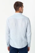 Erkek Comfort %100 Keten Kumaştan Rahat Yazlık Gömlek - 11