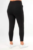 Trend42plus Kadın Yüksek Bel Jogger Eşofman Altı Siyah Joggers - 7
