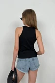Halter Yaka Göğüs Detay Bluz - 4