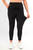 Trend42plus Kadın Yüksek Bel Jogger Eşofman Altı Siyah Joggers - 6