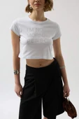 Taş Detay Crop T-Shirt - 4