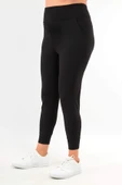 Trend42plus Kadın Yüksek Bel Jogger Eşofman Altı Siyah Joggers - 5