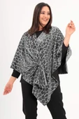 Trend42plus Zebra Desenli Simli Şal Panço - 3