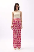 Desenli Saten Pantolon - 3