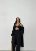 KRINKIL BÜSTİYER-PANTOLON-KİMONO TAKIM - Siyah - 4