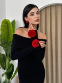 Livora Gül Detay Elbise - 1