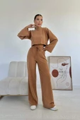 Camel Fitilli Bluz Ve Pantolon Takım - 1