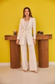 Ekru Blazer Düğmeli Ceket - 2