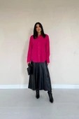 Fuşya Poplin Gömlek - 1