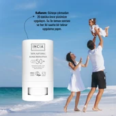 INCIA 100% Doğal Güneş Koruyucu Sun Stick Mineral Filtreli Hassas Cilt Bitkisel UVA UVB SPF50+ 15 gr - 5