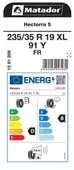 MATADOR 235/35R19 91Y XL FR HECTORRA 5 YAZ LASTİGİ ÜRETİM YILI:2024 - 2