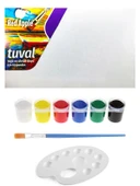 Guaj Boya Seti 6x15 ml 20x30 Tuval Öğrenci İçin Tuval Seti Etkinlik Seti - 1