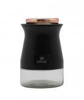 Sembol Silindir 16 cm Kavanoz Black-Gold KITCHENART-85 - 1