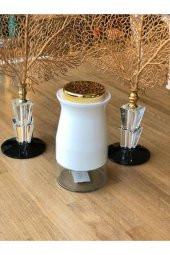 Sembol Silidir 20 cm Kavanoz White-Gold KITCHENART-115 - 1