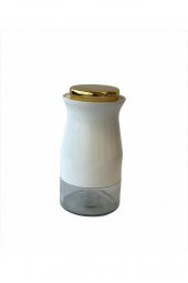 Sembol Silidir 20 cm Kavanoz White-Gold KITCHENART-115 - 2