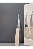 Rooc Mr-06 6lı Dilimleme Ve Meyve Bıçak Seti Gri Orta Boy Lazer Kesim Tırtıklı Meyve Bıçağı - 5