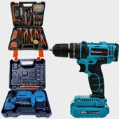 Akulu Darbeli Vidalama Matkap Seti 58Vf + 105 Parça Özel Alışım Çelik Profesyonel Alet Takım Seti - 1