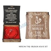 KUTULU KOLYE BİLEKLİK SETİ MERCAN TAŞI - 1