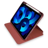 Apple Ipad 10.2 8. Ve 9. Nesil 2020/2021 Kılıf Kalemlikli 360 Dönebilen Standlı Şeffaf Tablet Kılıfı  Mürdüm - 4