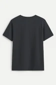 Erkek Rahat Kesim Bisiklet Yaka Baskılı Beyaz T-shirt - 9