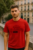 Erkek Bisiklet Yaka Baskılı Siyah T-shirt - 8