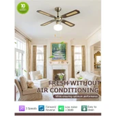 Dlc Poyraz Bakır Motor Lambalı 4 Kanatlı 107cm Tavan Vantilatörü Ahşap thumbnail 2