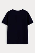 Erkek %100 Pamuk Bisiklet Yaka Baskılı Lacivert  T-shirt - 6