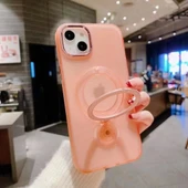 İphone 14 Pro Max Stantlı Buzlu Sert Magsafe Kapak thumbnail 1