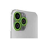 İphone 14 Pro Ve 14 Pro Max Uyumlu Fosforlu Kamera Koruma Lensi - 4