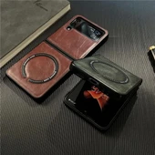 Samsung Z Flip 3 Deri Magsafe Özellikli Kılıf - 4