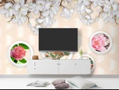 Dağ ve Göl Manzara Duvar Kağıdı Baskı thumbnail 3