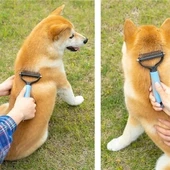 Plastik Saplı Metal Kedi Köpek Bakım Kıtık Tüy Topak Açıcı Tarak thumbnail 6