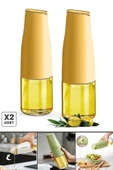 Tilbe Home 2li Fonksiyonlu Cam Yağdanlık 500ml Soft Yerçekimi Otomatik Kapak Damlatmayan Ağızlı Yağlık Sosluk - 1