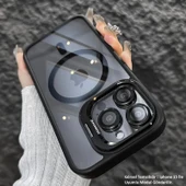 iPhone 12 Uyumlu Kılıf Klon Stantlı + Lens Korumalı MagSafe Kapak thumbnail 3