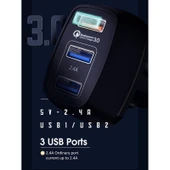 Joyroom C-M303 QC 3.0 30W 3xUSB Araç Şarj Cihazı thumbnail 3